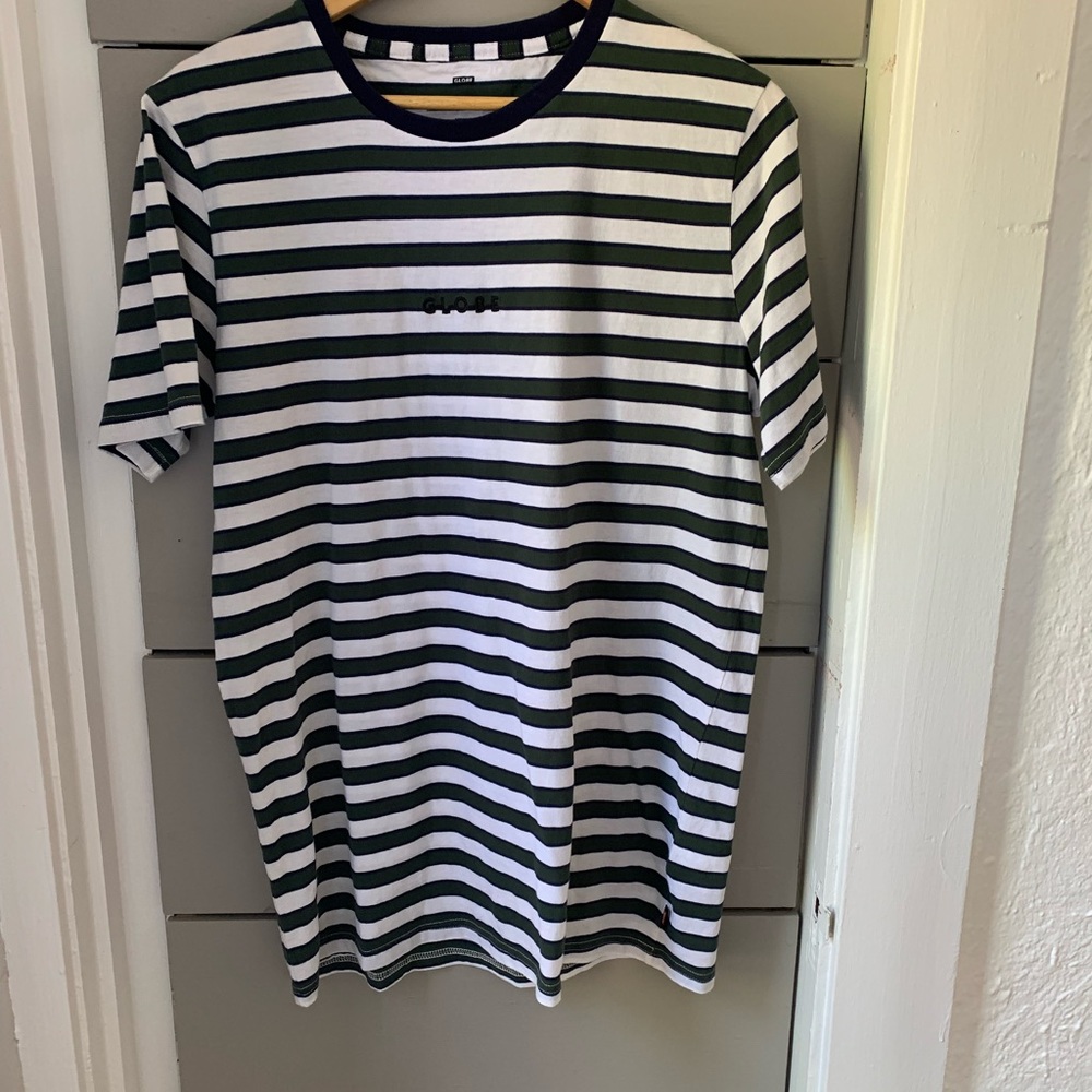 Men’s Globe Skate Long Striped Shirt M